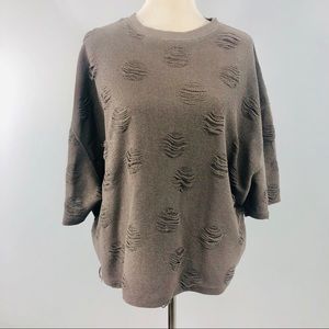 Zara • Oversize Distressed Pullover Sweater Small